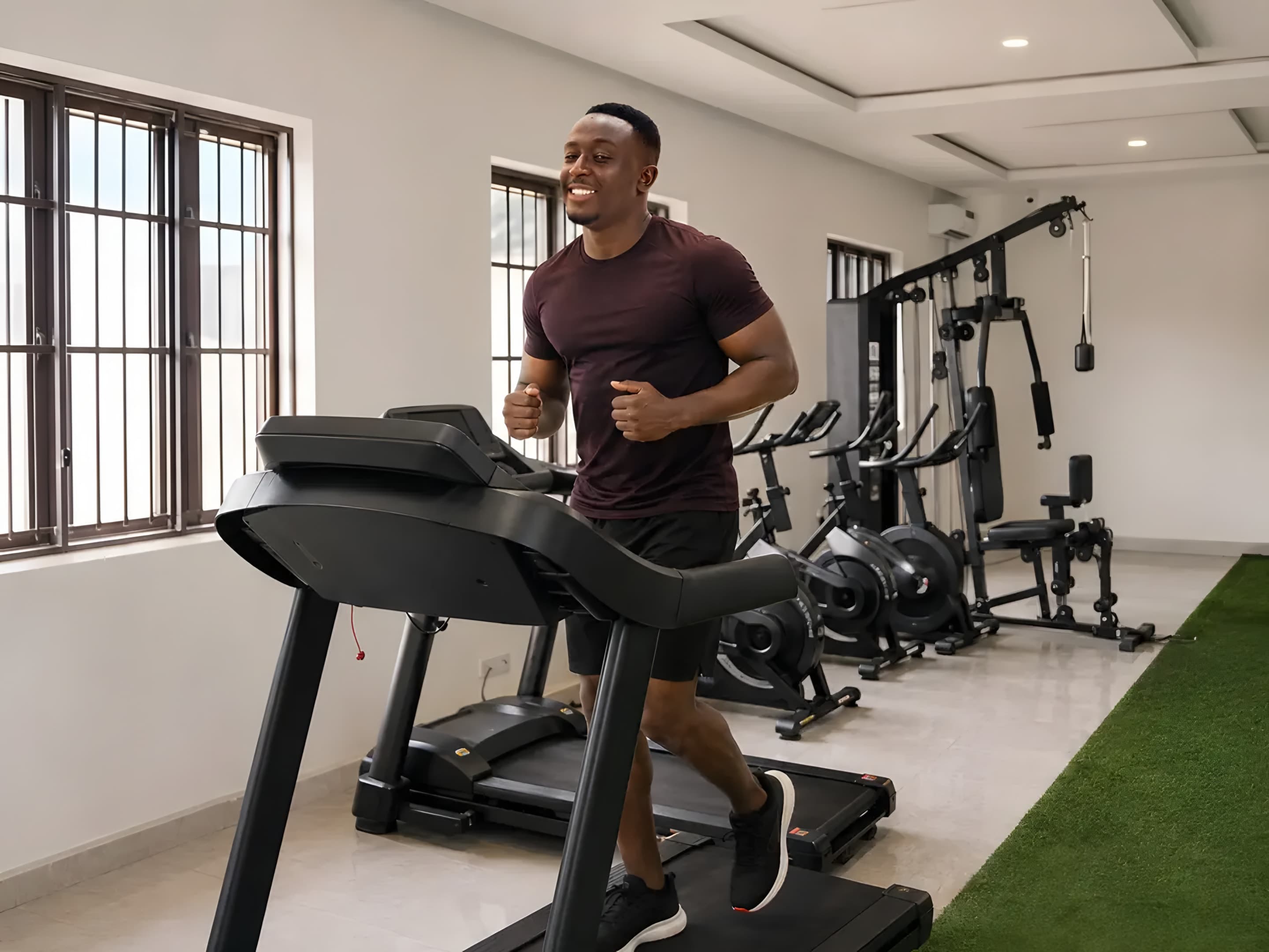 Cardio equipment in the Diplomat Enclave Suites gym