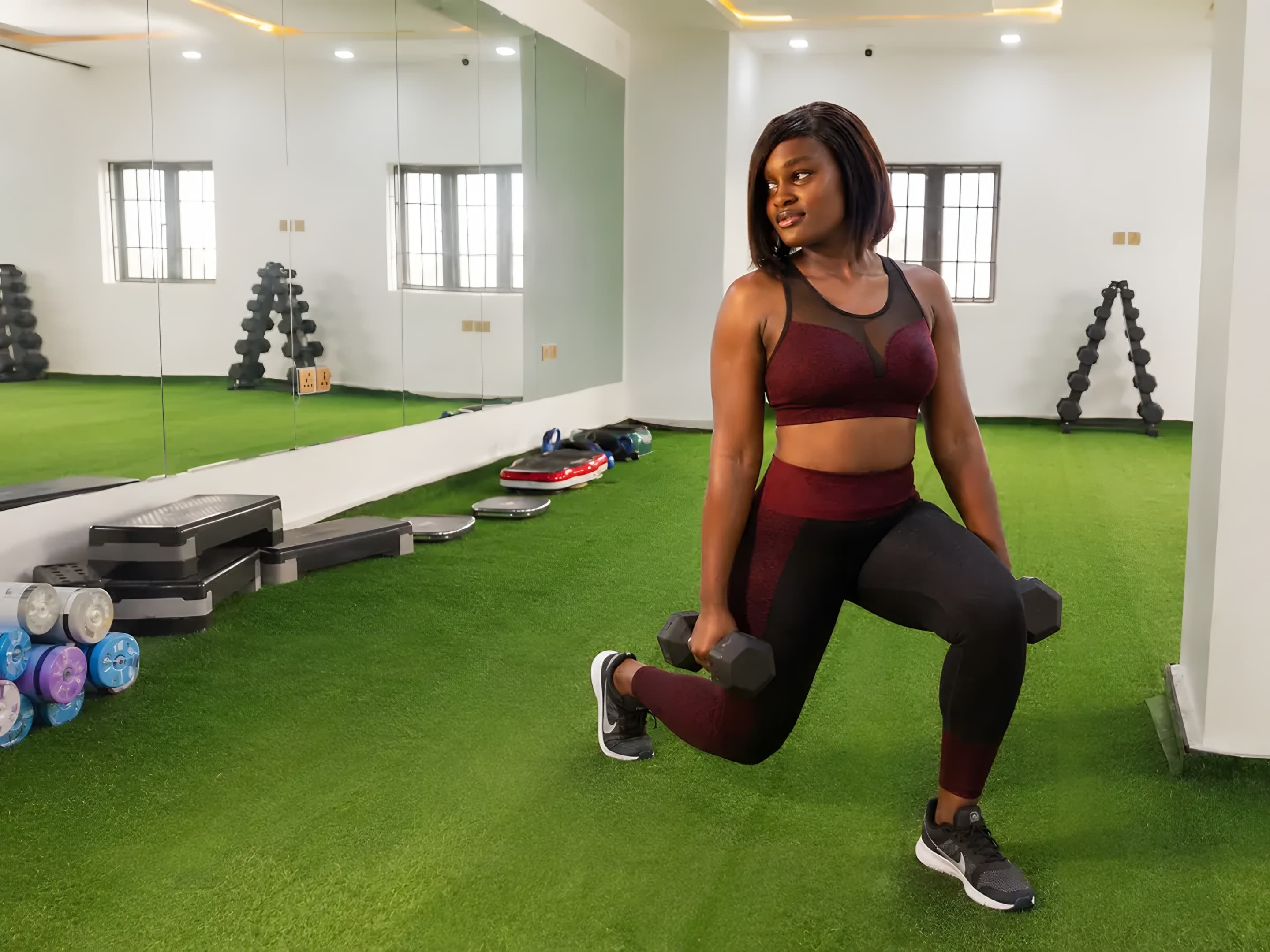 Gym training space at Diplomat Enclave Suites in Jikwoyi, Abuja